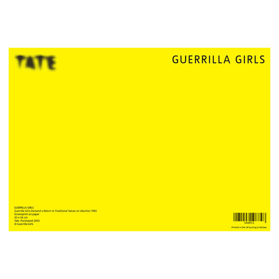 Guerrilla Girls Traditional Values shelf print